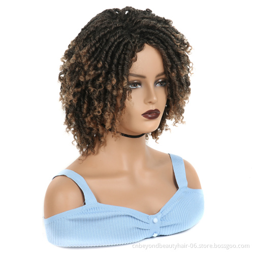 Synthetic Fiber wigs Dreadlock Twist Short Curly Wig Heat Resistant Braids wig for Black Women